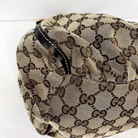 Authentic GUCCI Medium GG Monogram Tan Canvas Sukey Tote Handbag Purse - Picture 15 of 16
